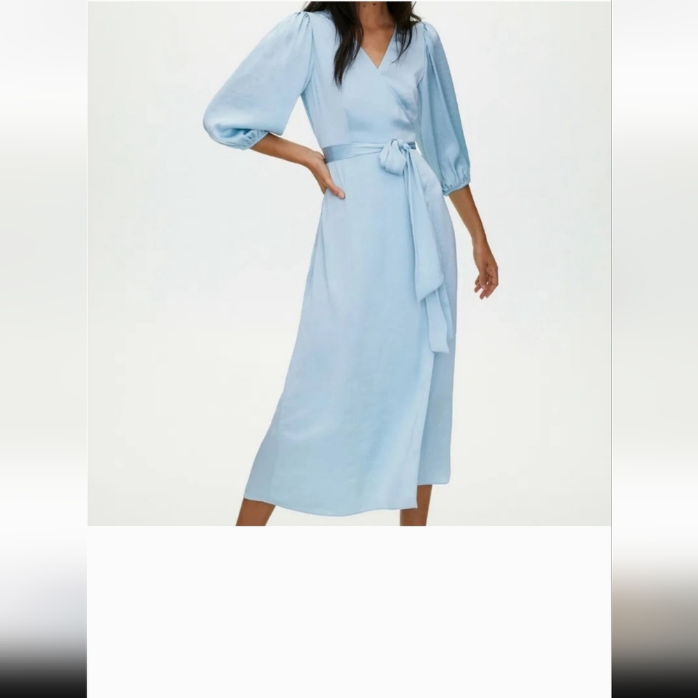 Light Blue Midi Dress with Belt
